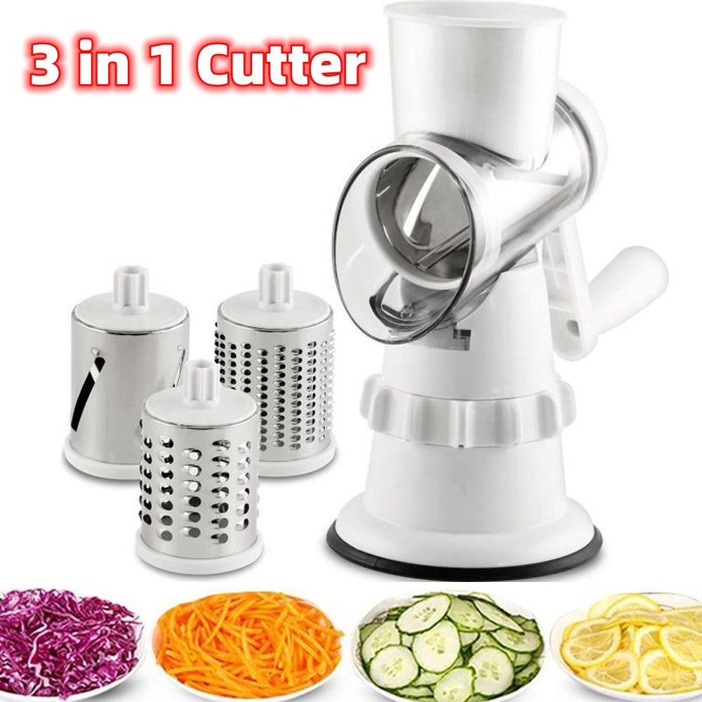 3-in-1 Manual Vegetable Slicer & Grater